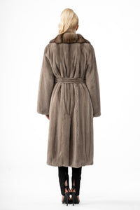 Chic Silver Blue Mink fur coat by manzari for a bold statement