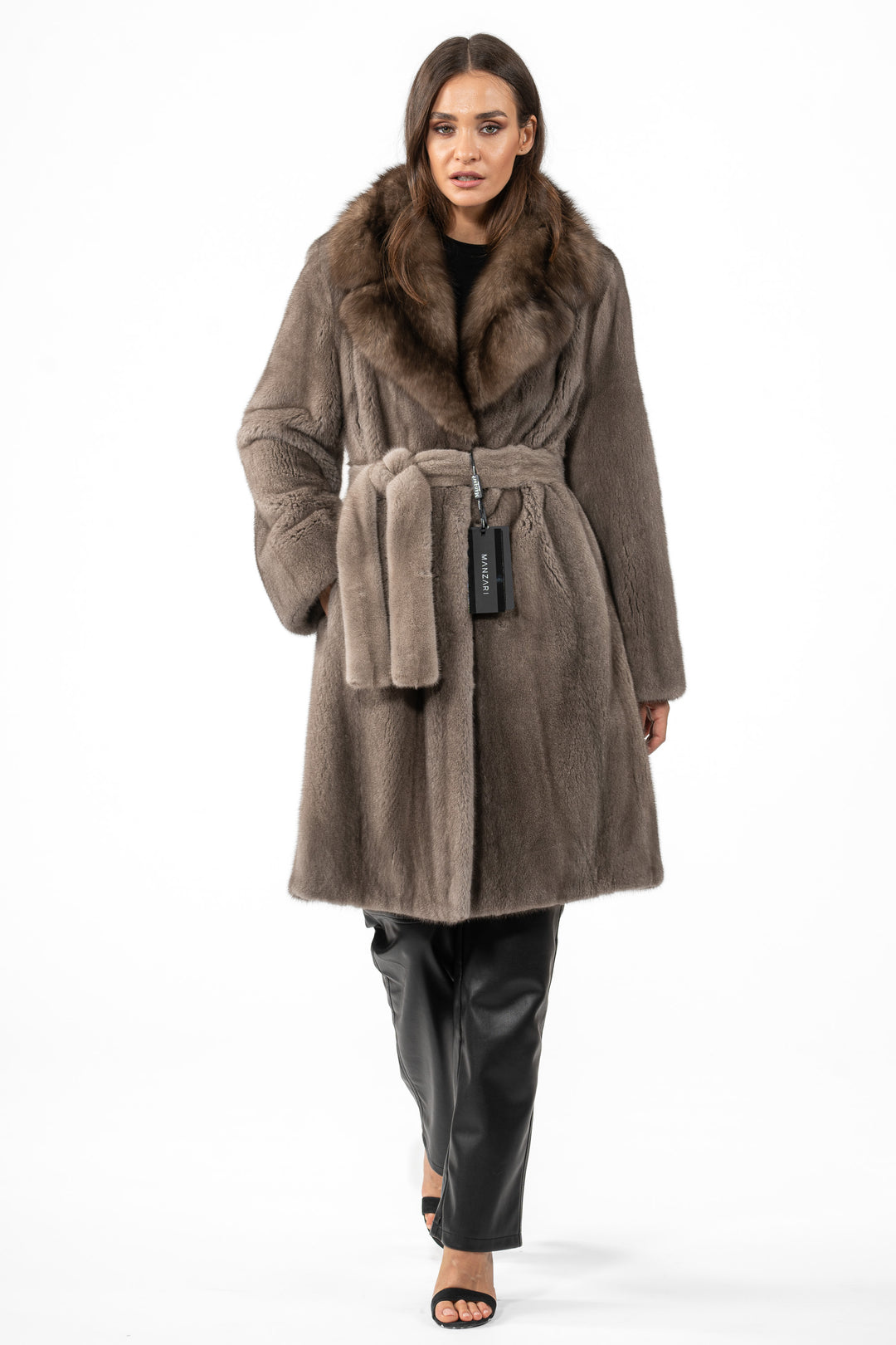 Manzari Silver Blue Mink fur coat for timeless elegance