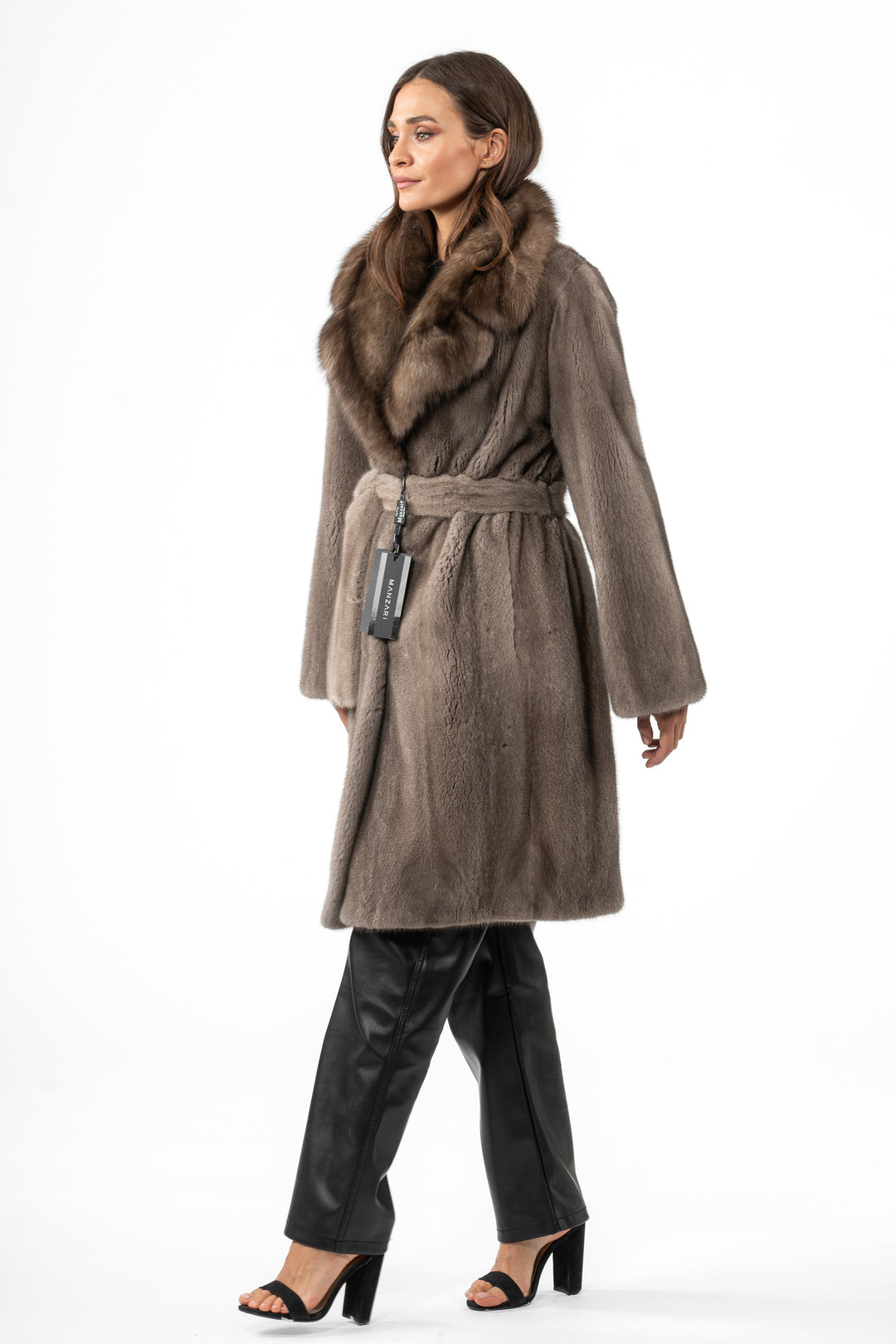 Exclusive Silver Blue Mink fur coat by manzari