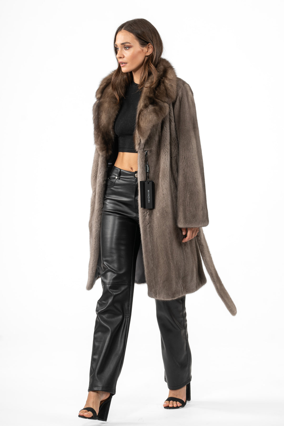 Exclusive Silver Blue Mink fur coat by manzari