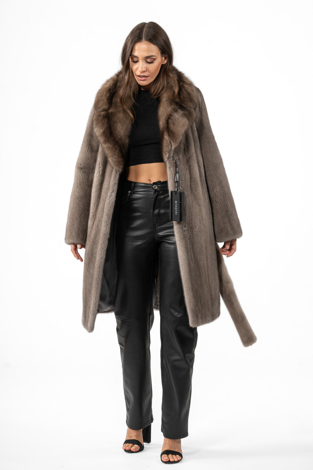 Exclusive Silver Blue Mink fur coat by manzari