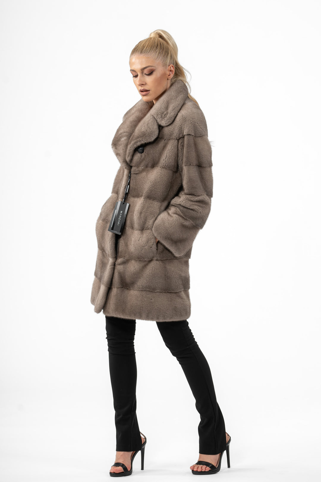 Manzari Silver Blue Mink fur coat for timeless elegance