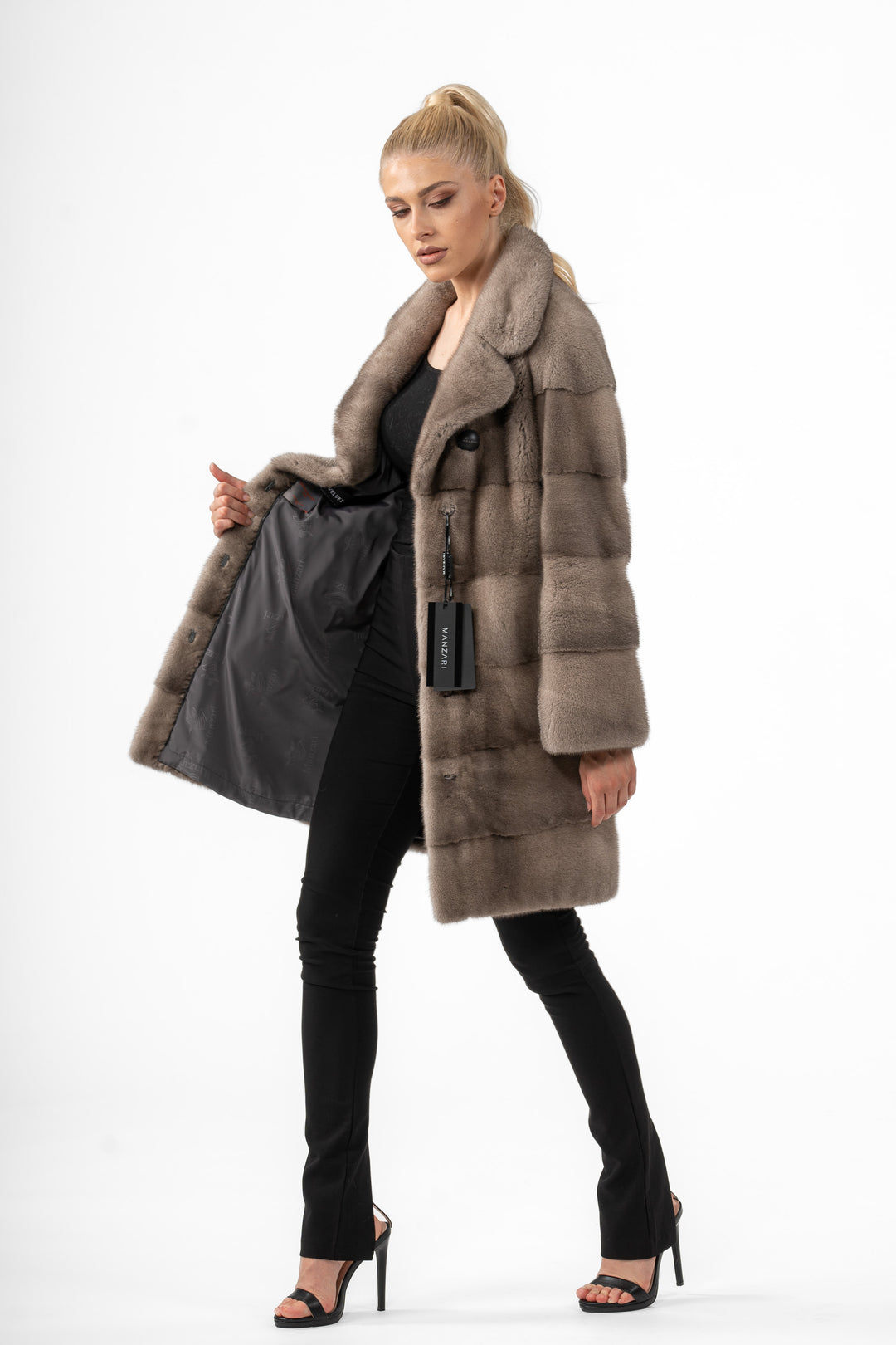 Premium Silver Blue Mink fur coat for a sophisticated style