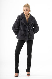 High-quality Grafite Mink fur coat for luxury lovers
