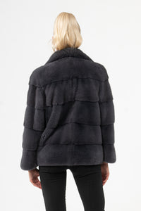 Manzari Grafite Mink fur coat with a modern touch