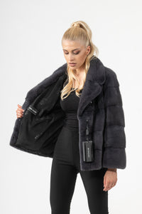 High-quality Grafite Mink fur coat for luxury lovers