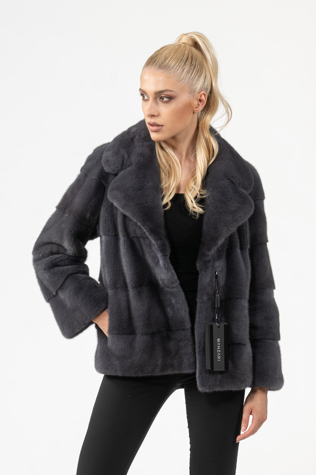 Manzari Grafite Mink fur coat for timeless elegance