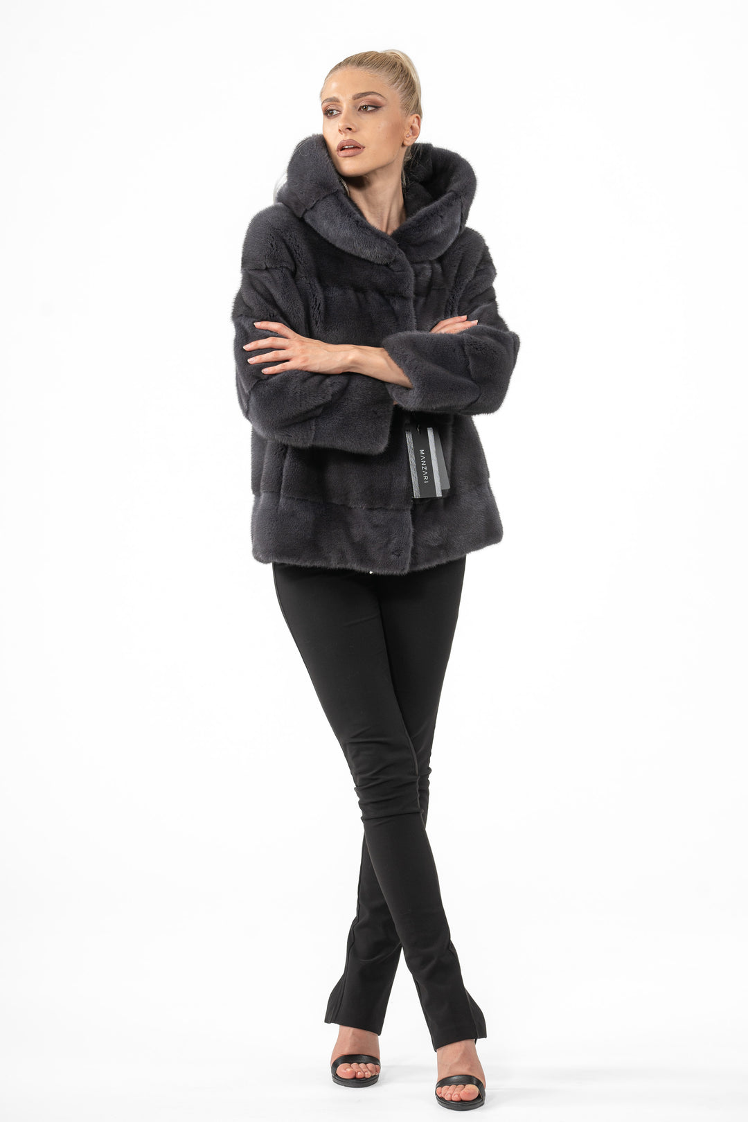 Manzari Grafite Mink fur coat for a timeless appeal