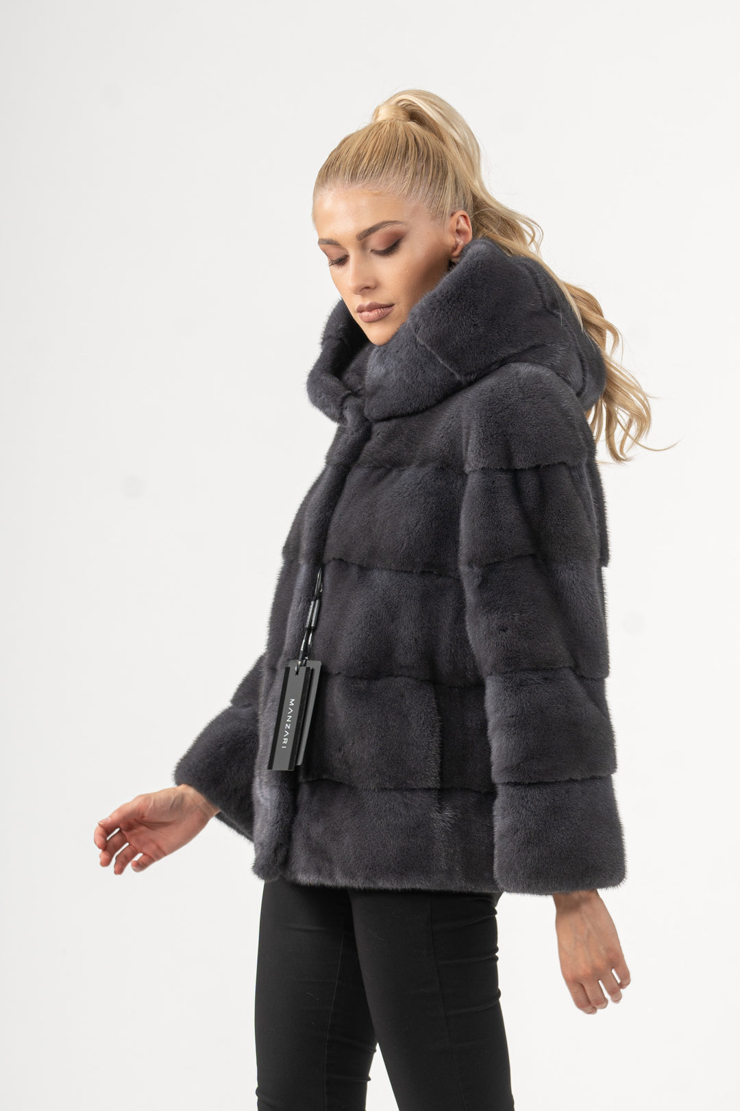 Elegant Grafite Mink fur coat for a refined look