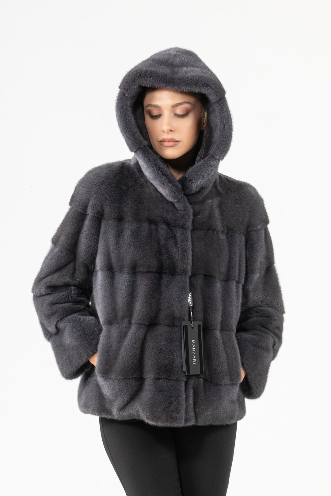 Classic Grafite Mink fur coat by manzari
