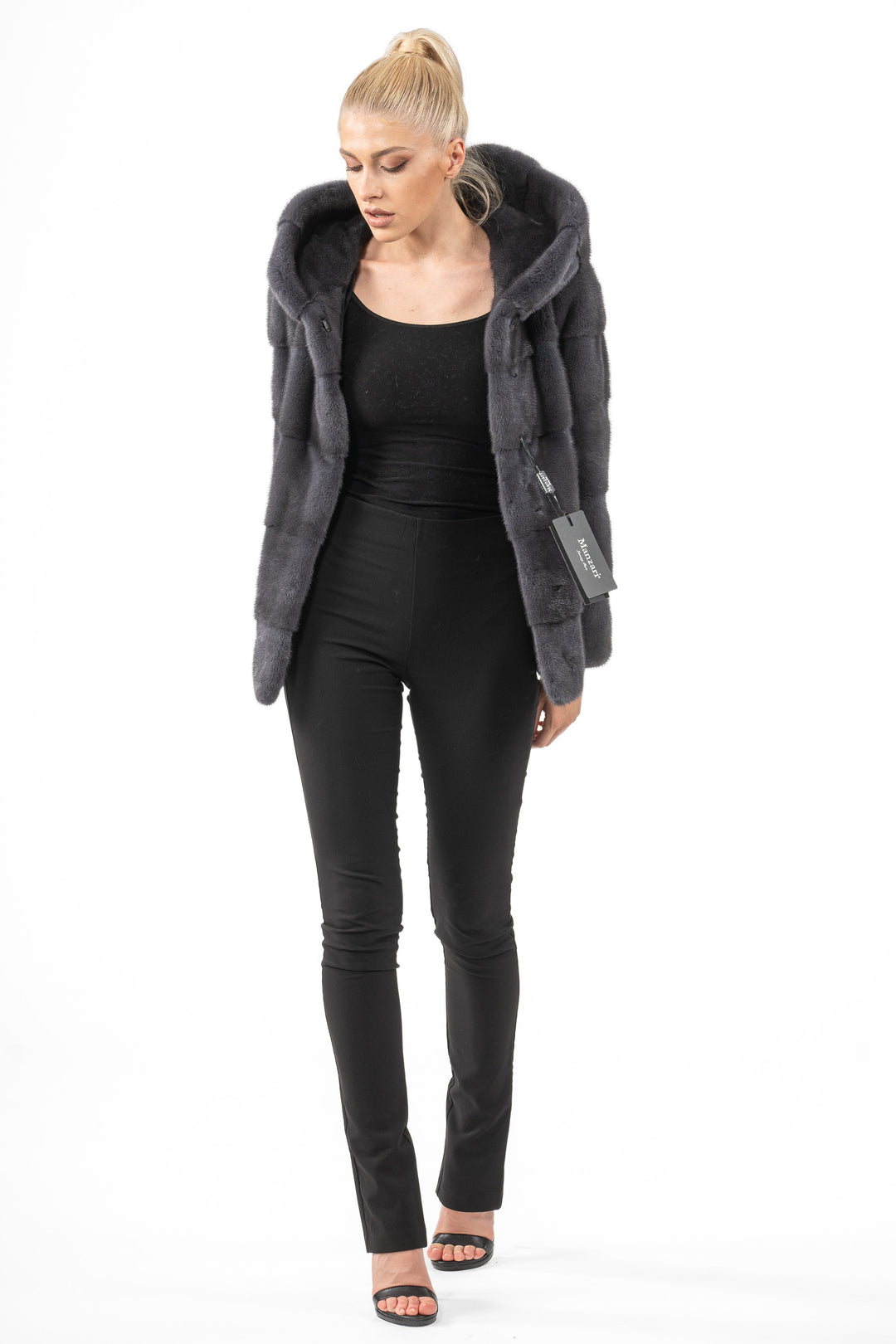 Exclusive Grafite Mink fur coat by manzari