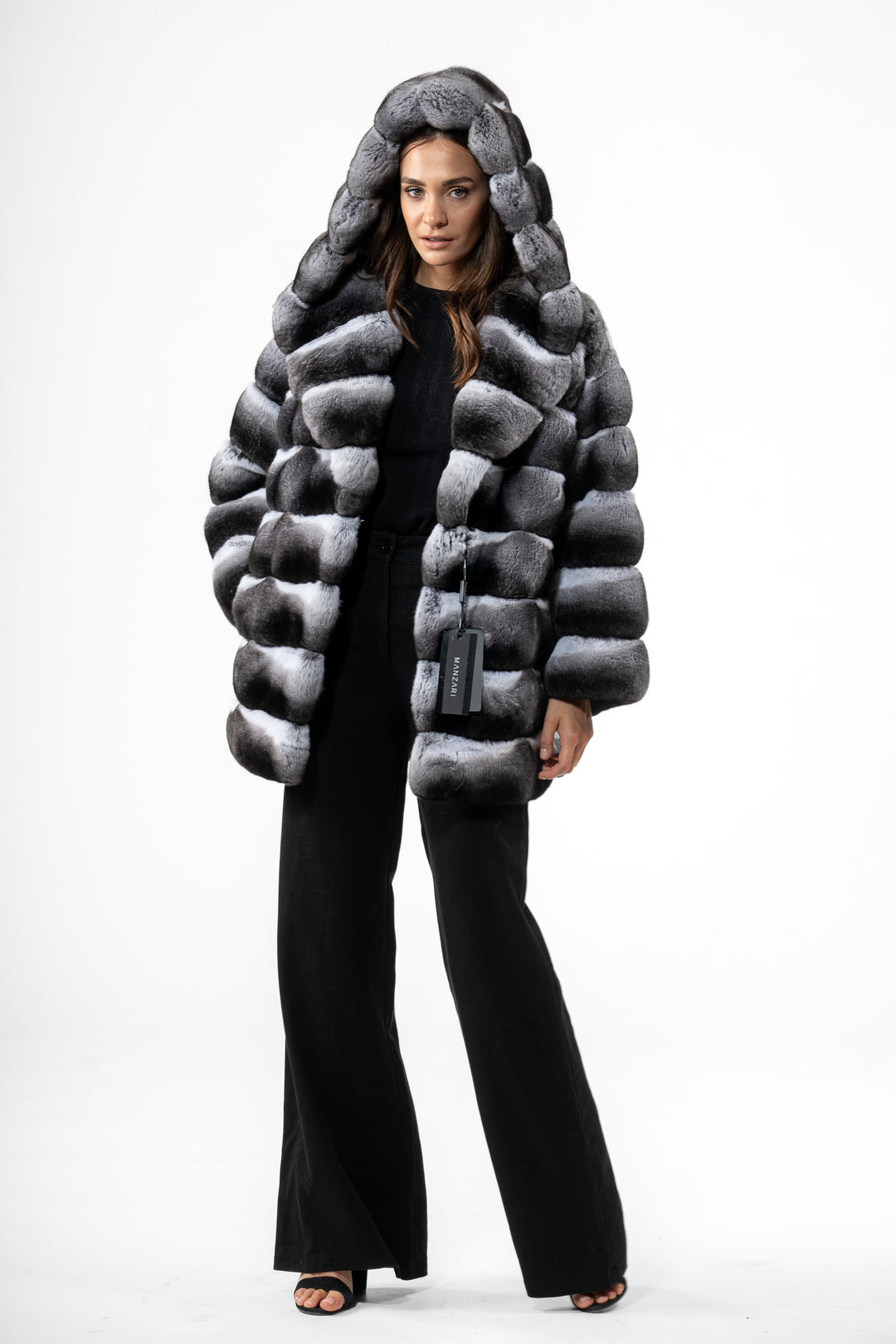 Manzari Natural Chinchilla fur coat for ultimate elegance