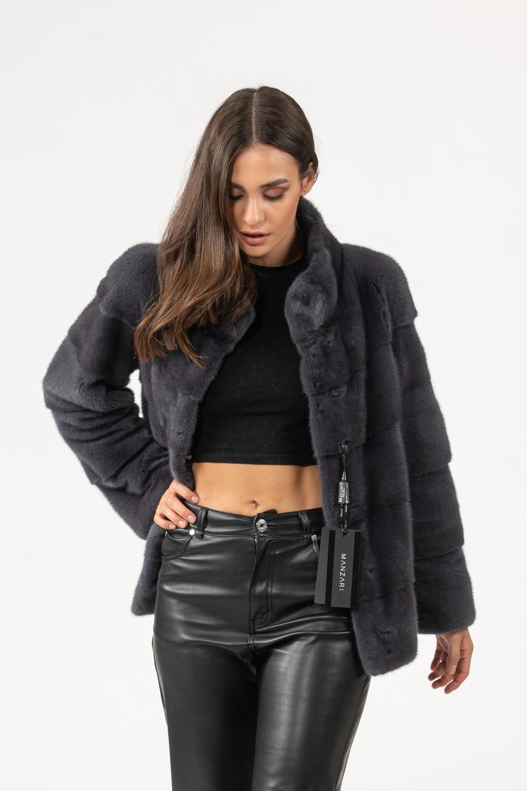 High-quality Grafite Mink fur coat for luxury lovers