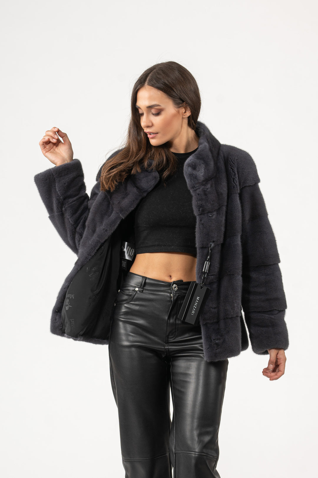High-quality Grafite Mink fur coat for luxury lovers