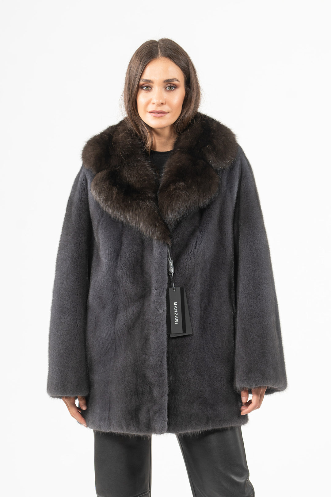 Classic Grafite Mink fur coat by manzari