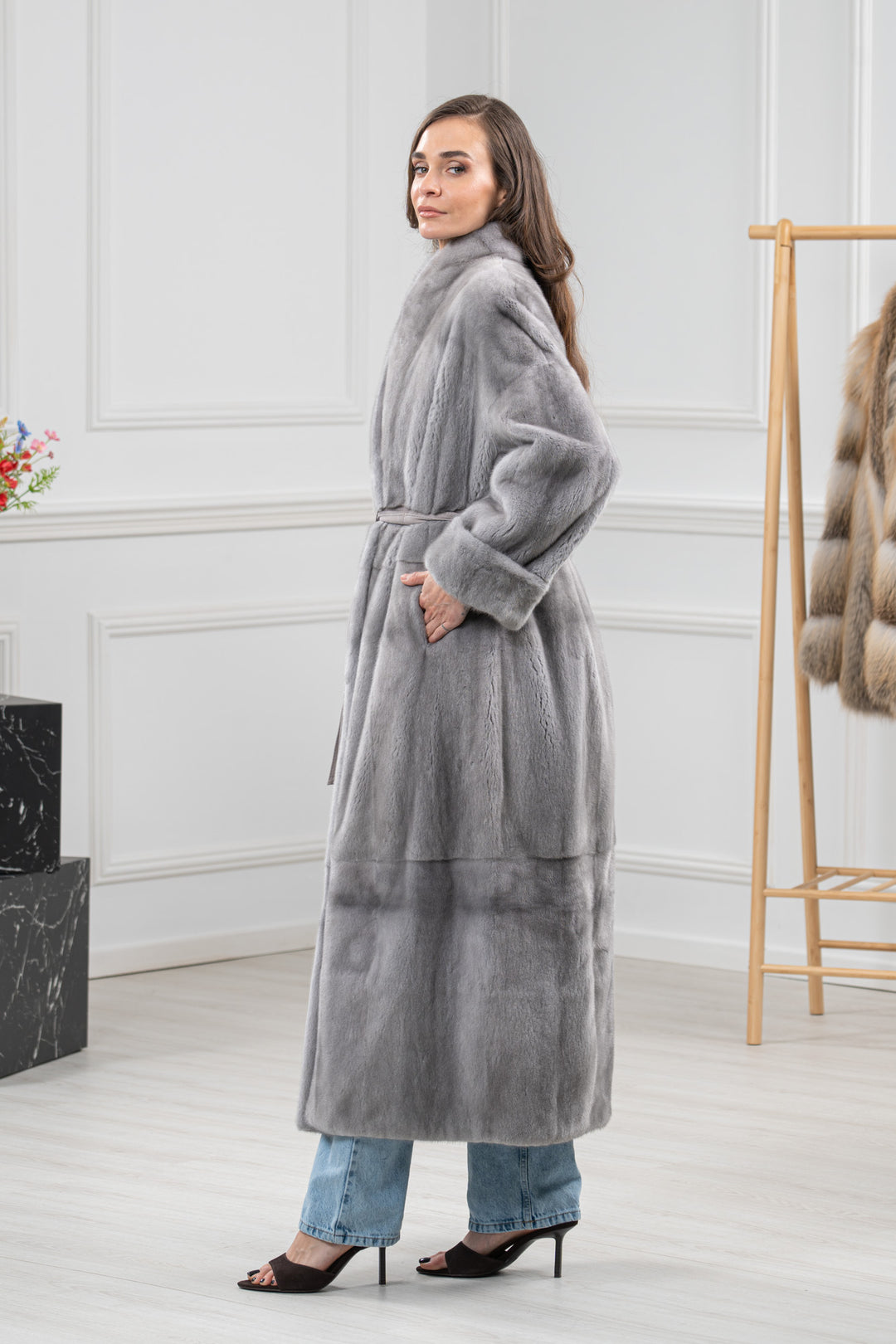 Sapphire Mink Fur Coat - Women&