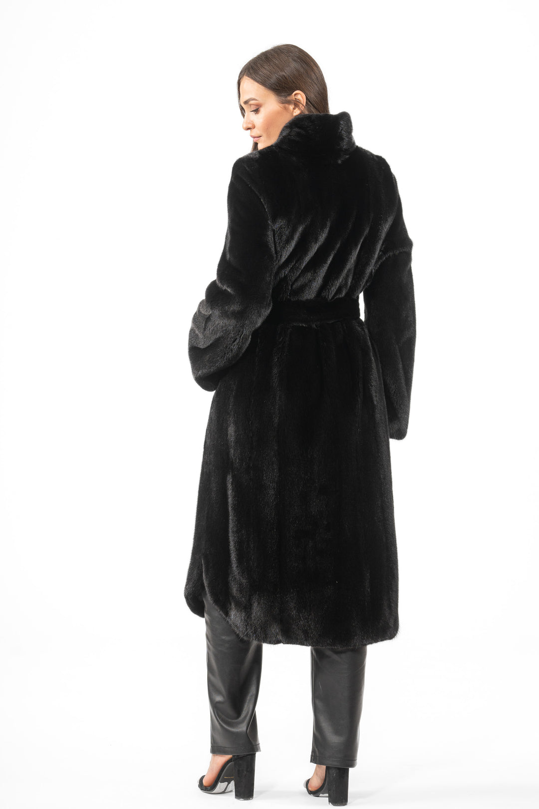 High-quality Black Mink fur coat for luxury lovers