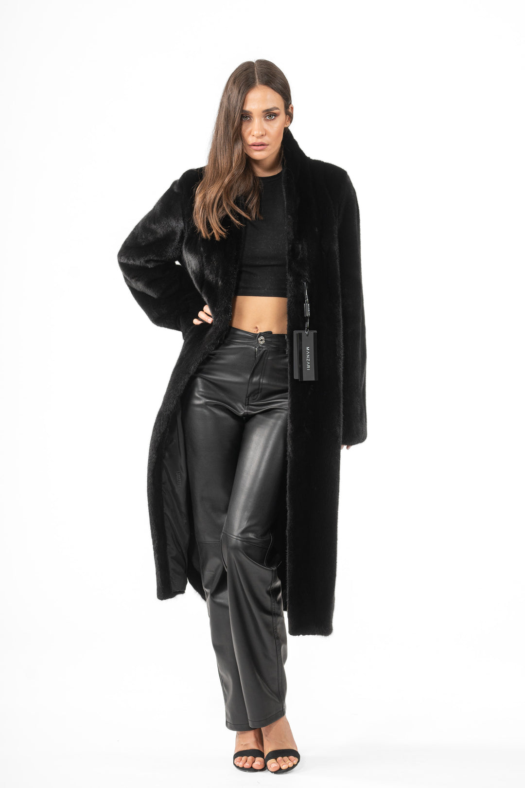 Exclusive Black Mink fur coat by manzari