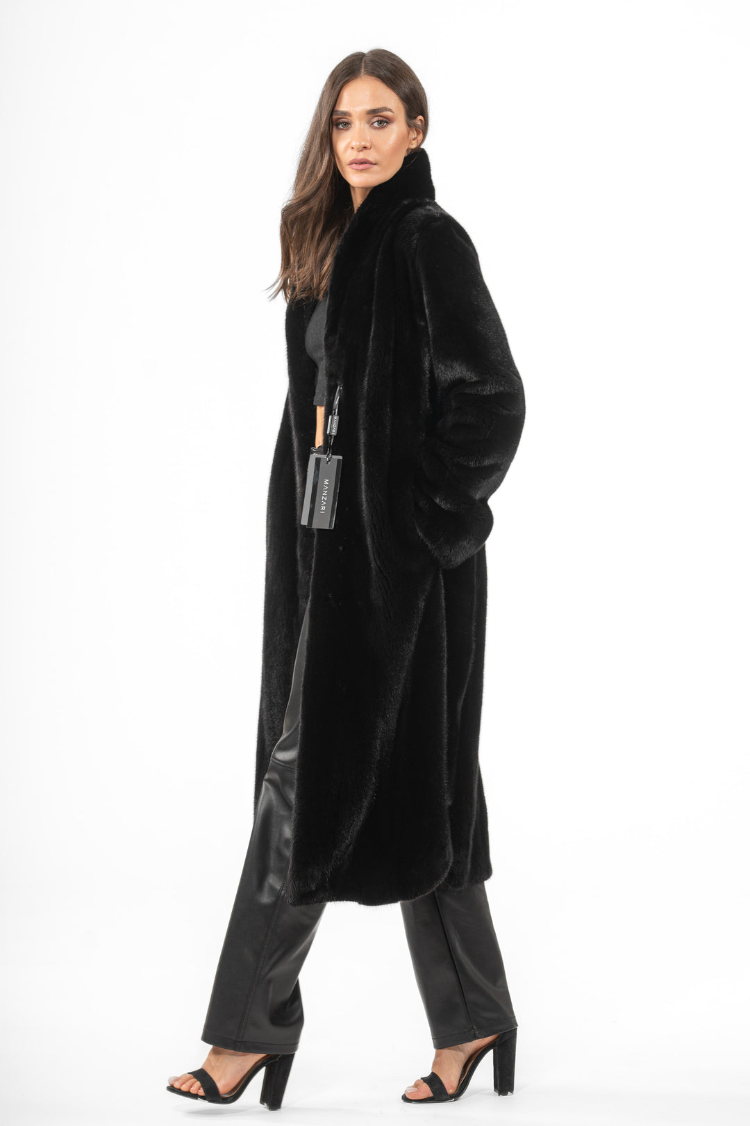 Elegant Black Mink fur coat for a refined look