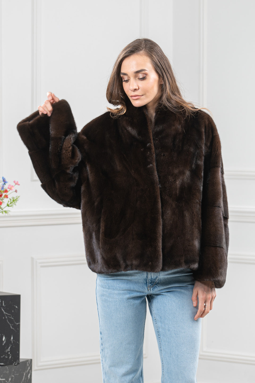 Mahogany Mink Fur Short Jacket - Women&