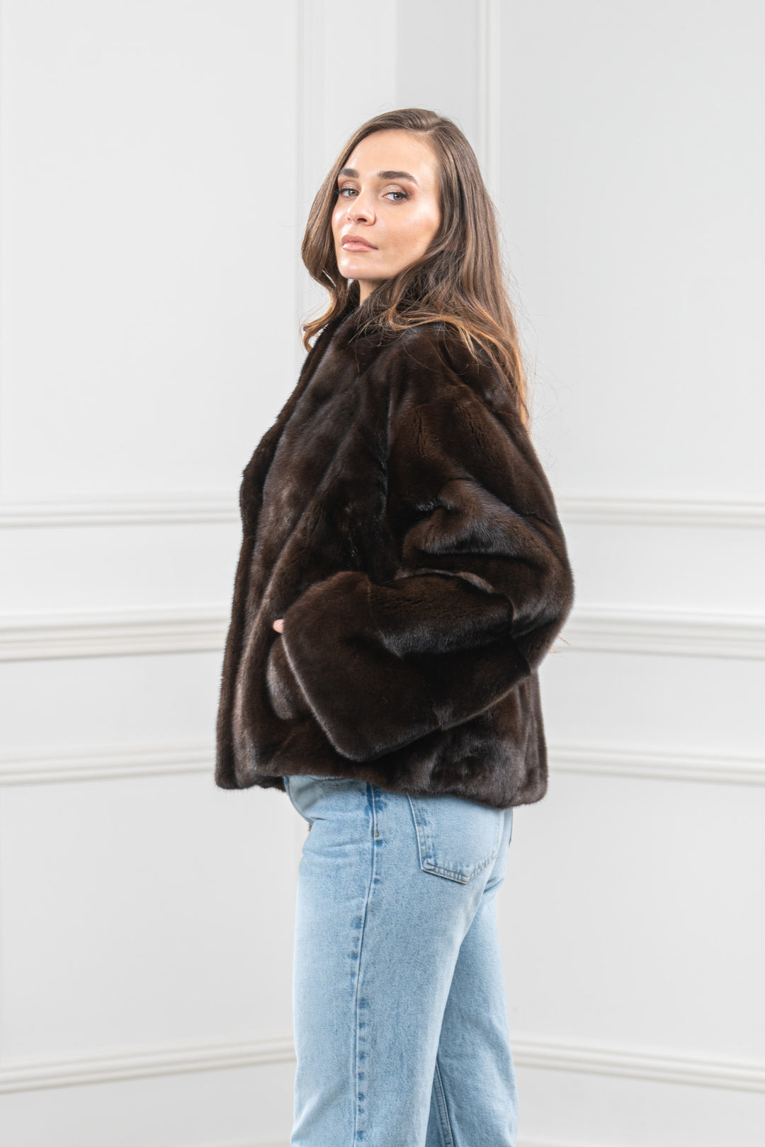 Mahogany Mink Fur Short Jacket - Women&