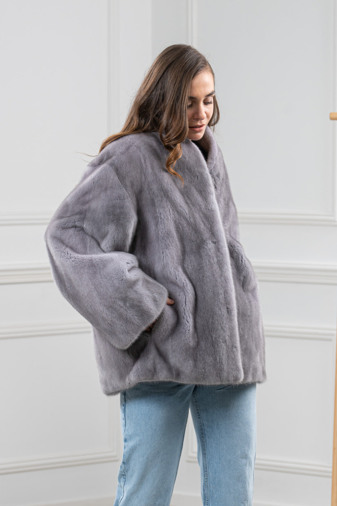 Sapphire Mink Fur Short Jacket - Women&