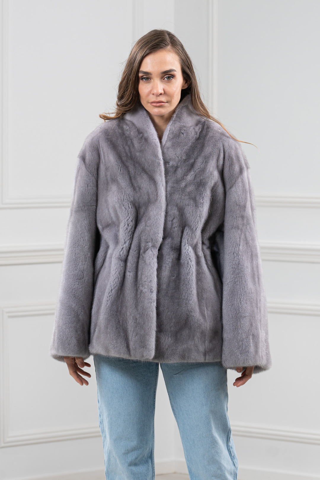 Sapphire Mink Fur Short Jacket - Women&
