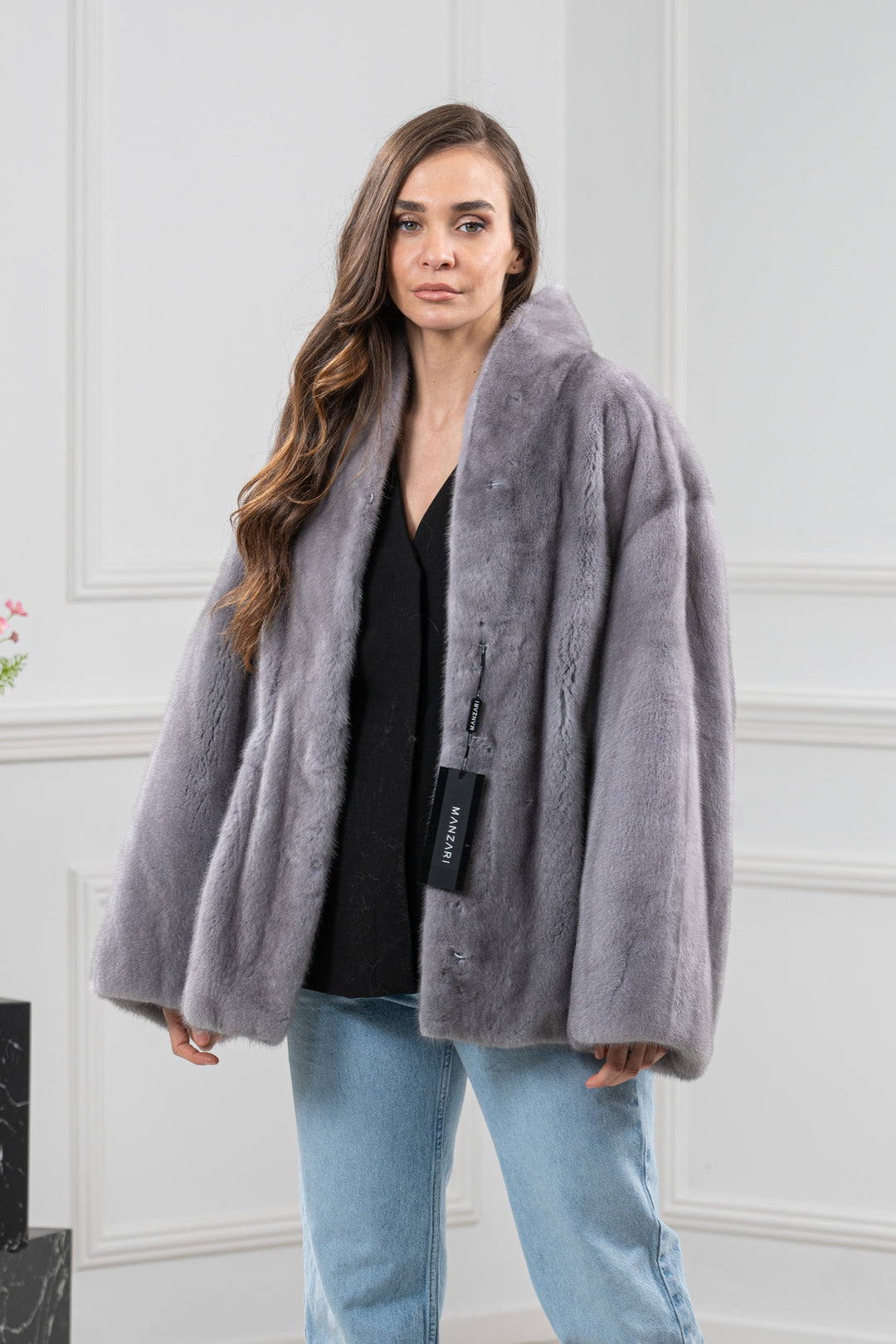 Sapphire Mink Fur Short Jacket - Women&