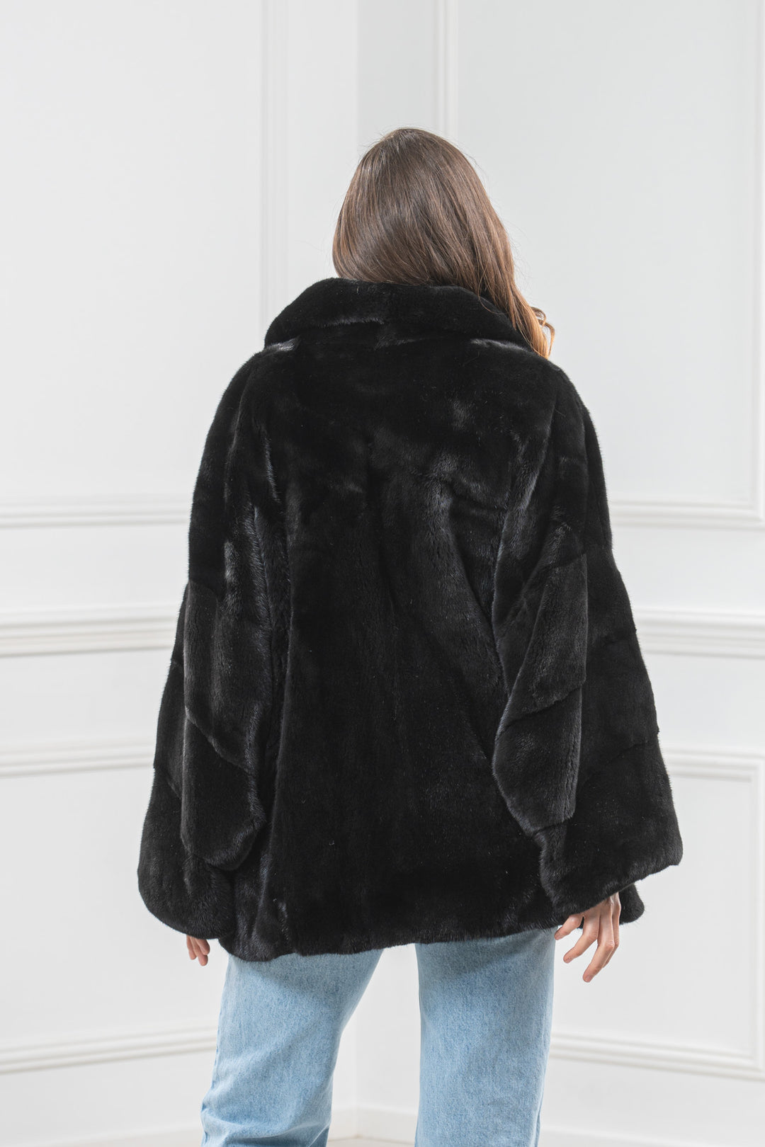 Black Mink Fur Short Jacket - Women&