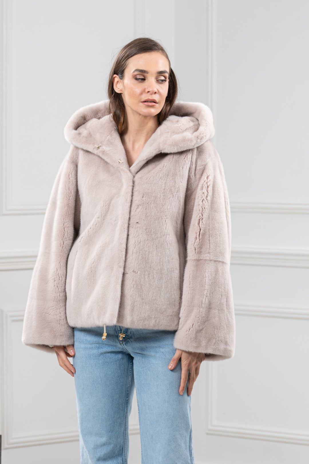 Powder Mink Fur Short Jacket - Women&