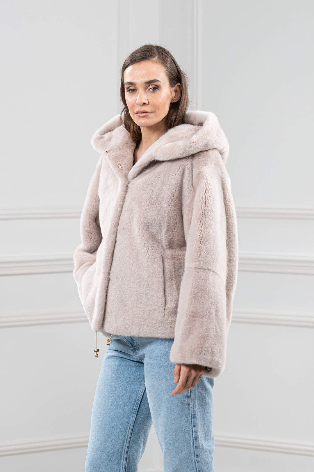 Powder Mink Fur Short Jacket - Women&