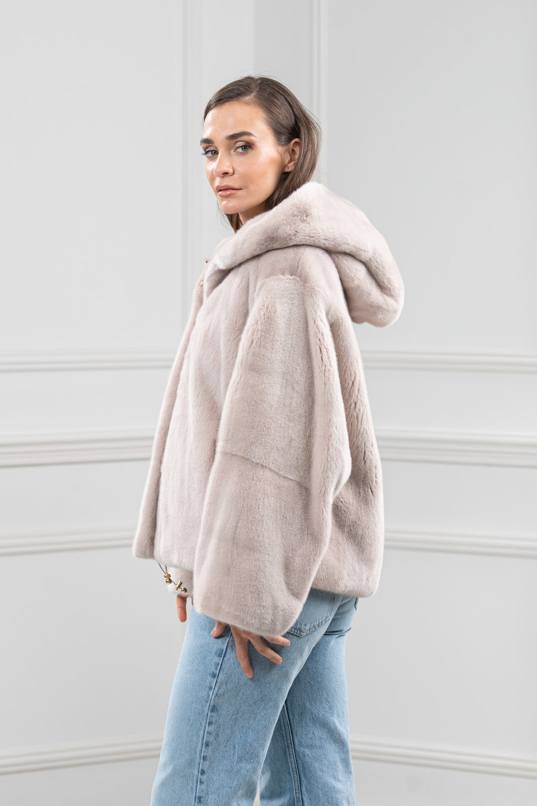 Powder Mink Fur Short Jacket - Women&