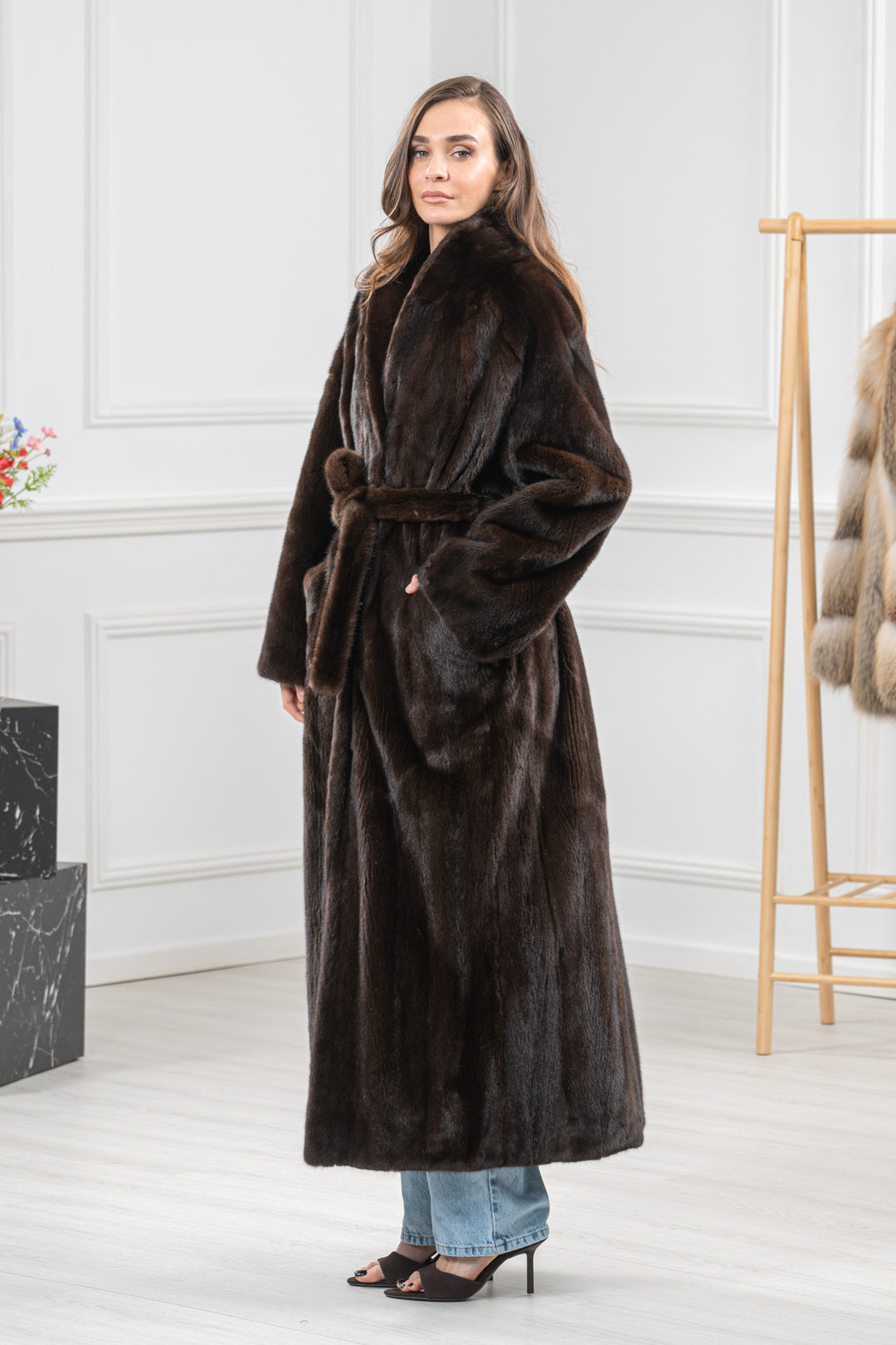 Mahogany Mink Fur Coat - Women&