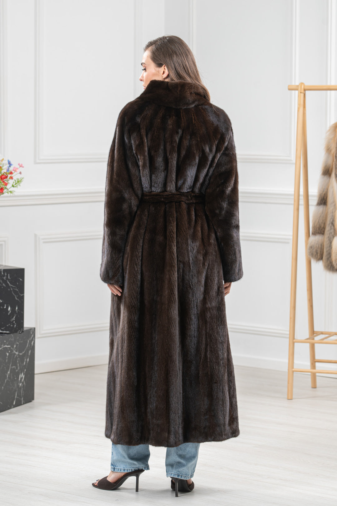Mahogany Mink Fur Coat - Women&