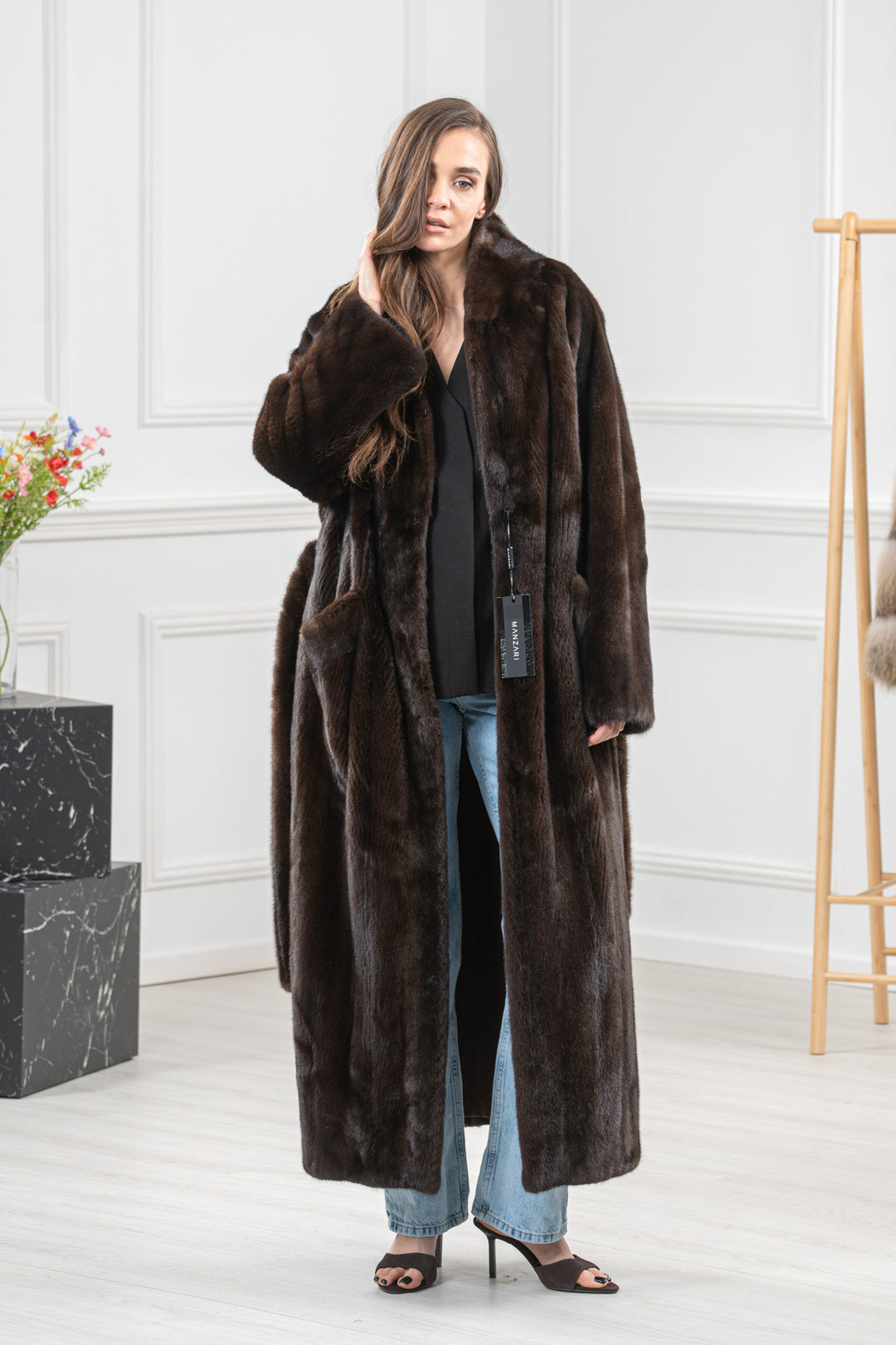 Mahogany Mink Fur Coat - Women&
