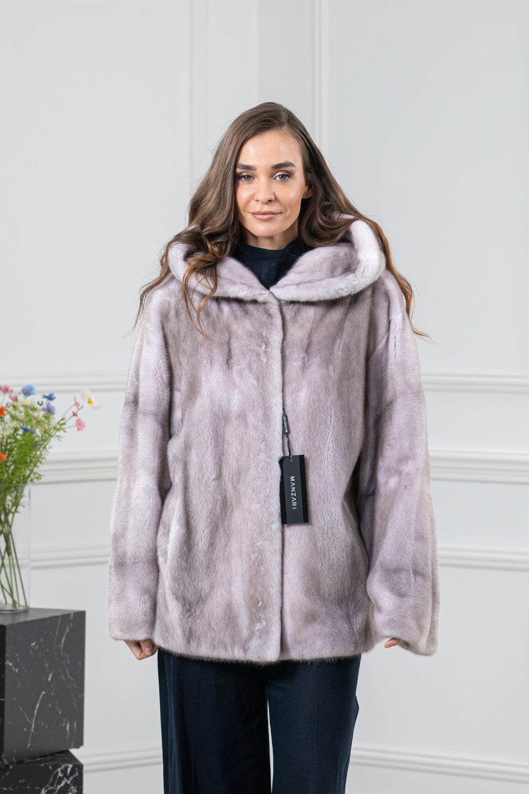 Silver Blue Mink Fur Short Jacket - Women&