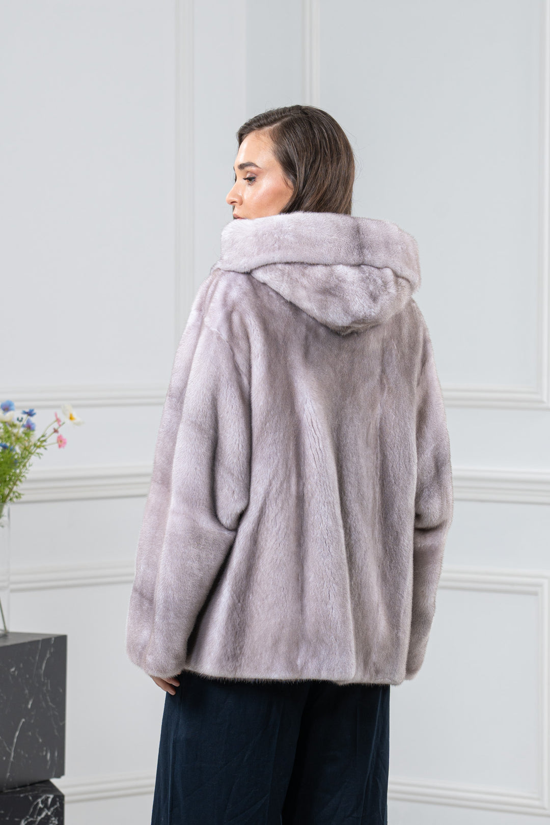 Silver Blue Mink Fur Short Jacket - Women&