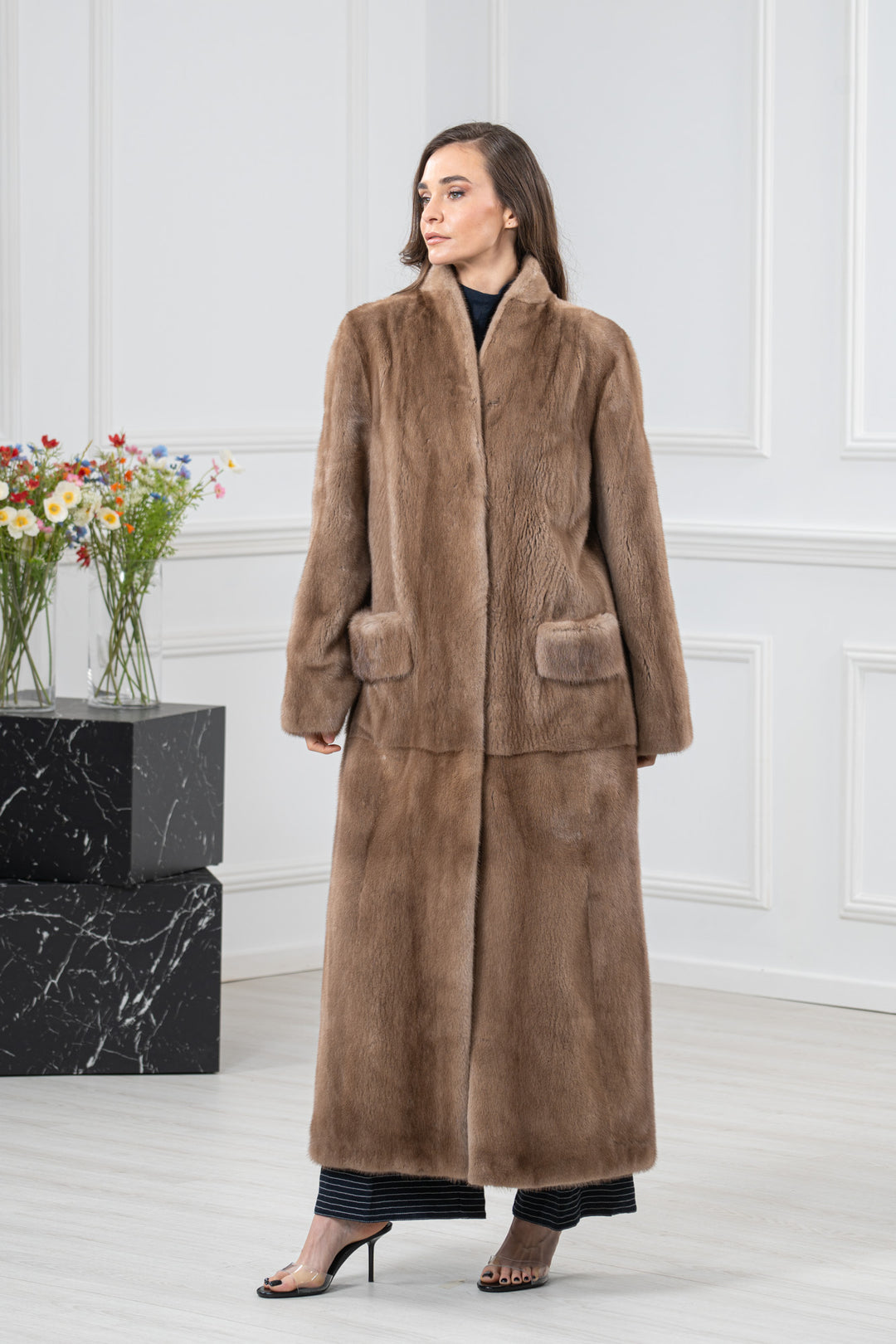 Pastel Mink Fur Coat - Women&