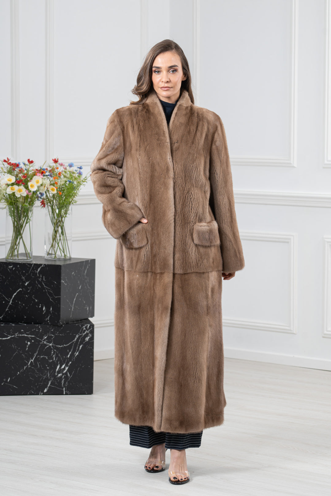 Pastel Mink Fur Coat - Women&