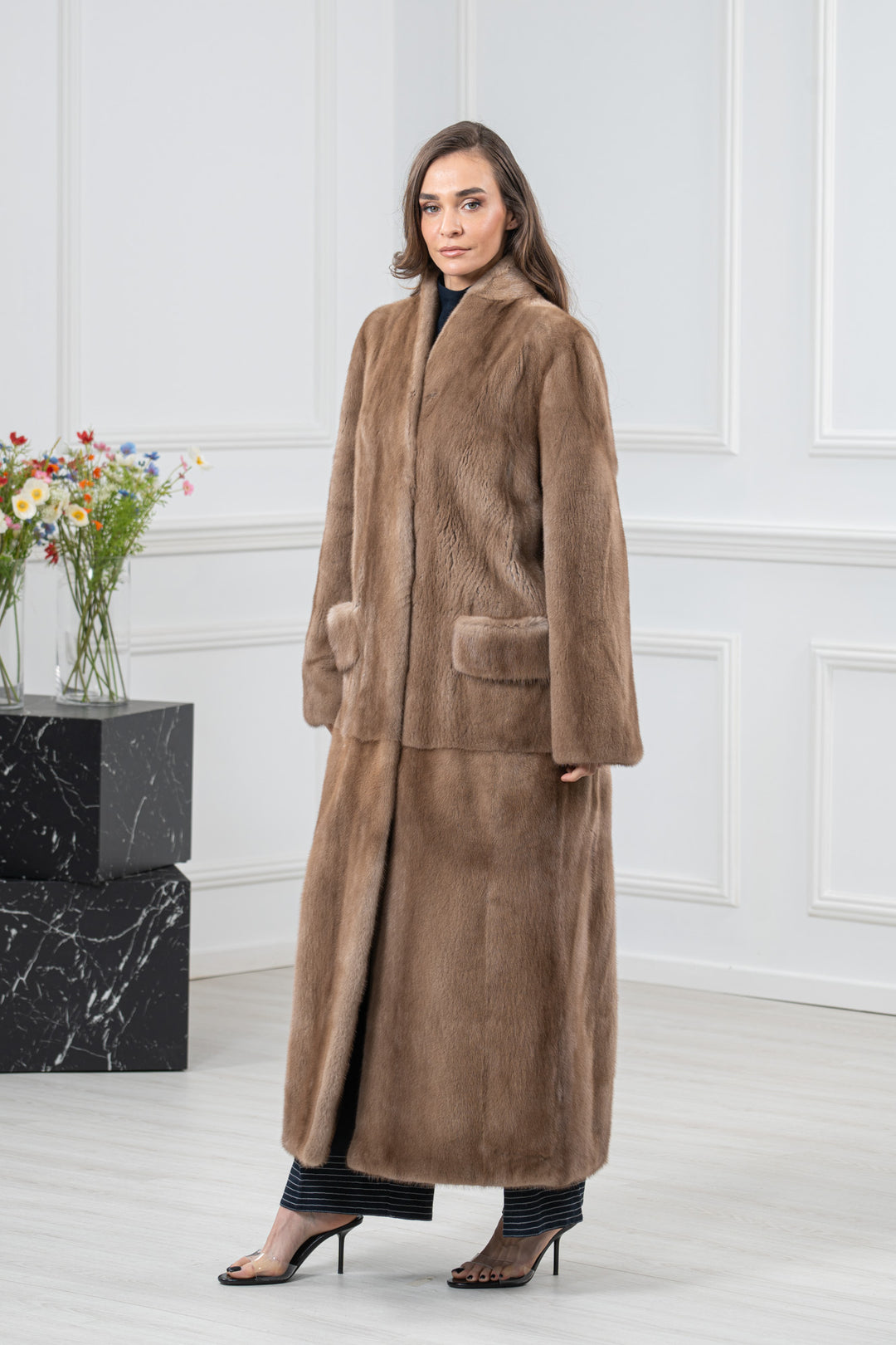 Pastel Mink Fur Coat - Women&