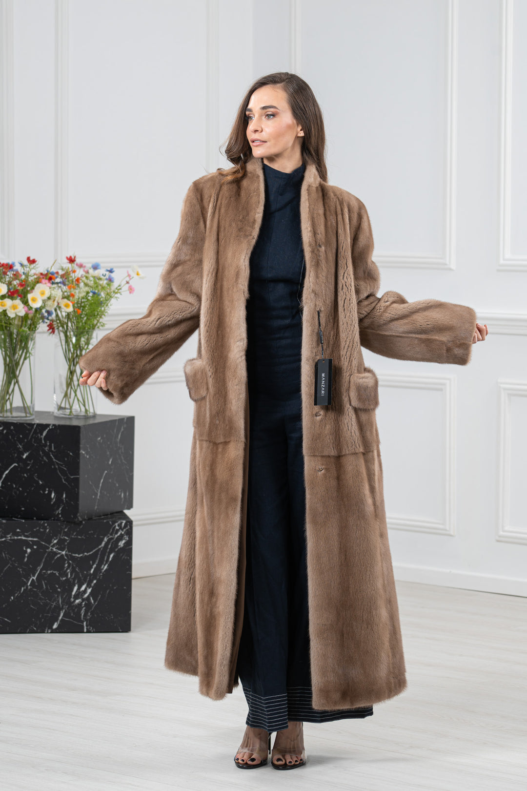 Pastel Mink Fur Coat - Women&