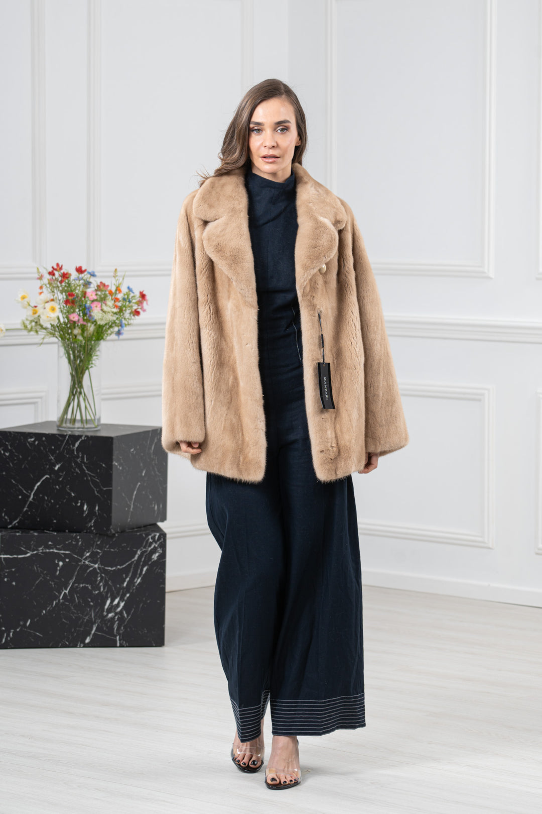 Palomino Mink Fur Short Jacket - Women&