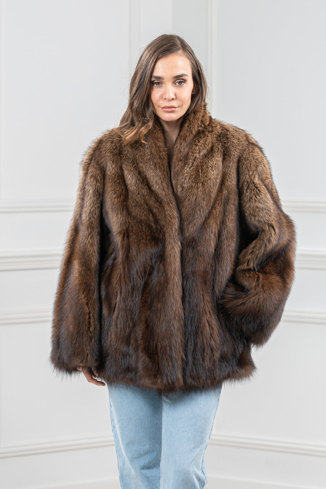 Natural Fisher Fur Short Jacket - Women&