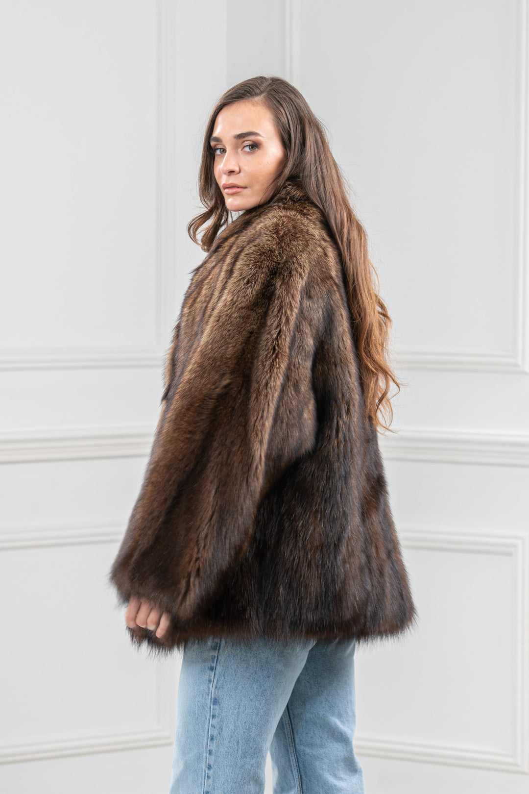 Natural Fisher Fur Short Jacket - Women&
