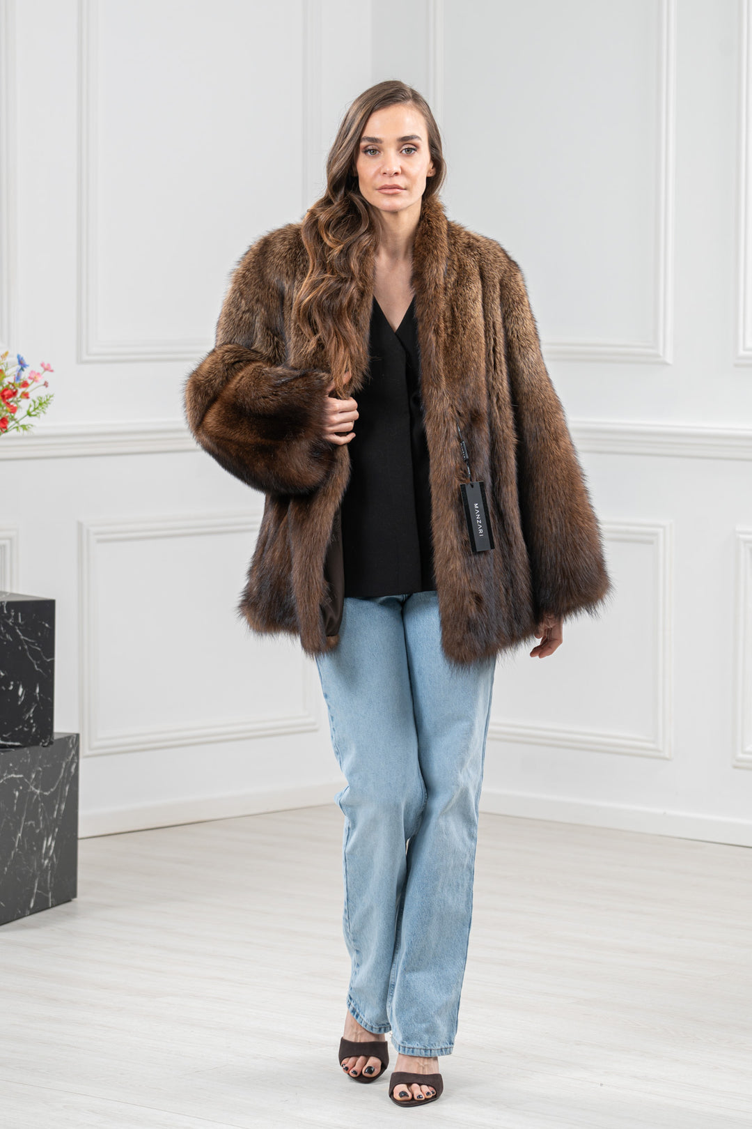 Natural Fisher Fur Short Jacket - Women&