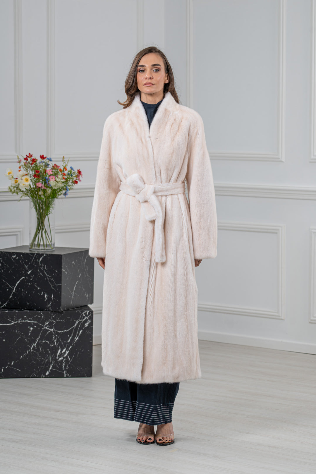 Pearl Mink Fur Coat - Women&
