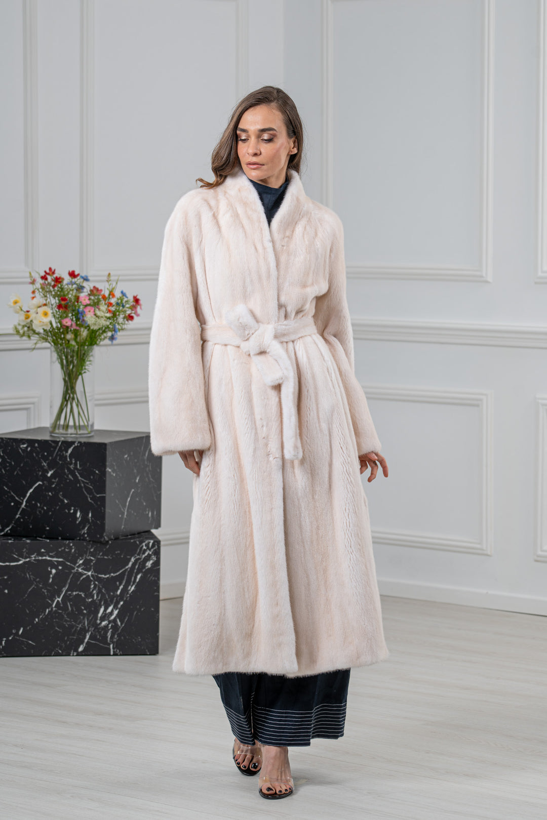 Pearl Mink Fur Coat - Women&