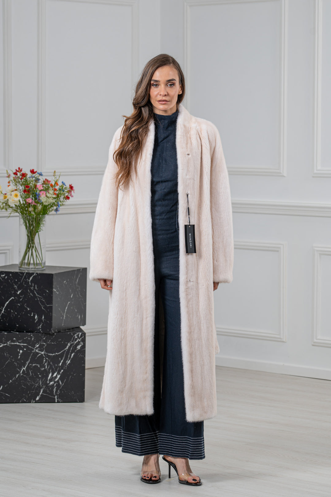 Pearl Mink Fur Coat - Women&