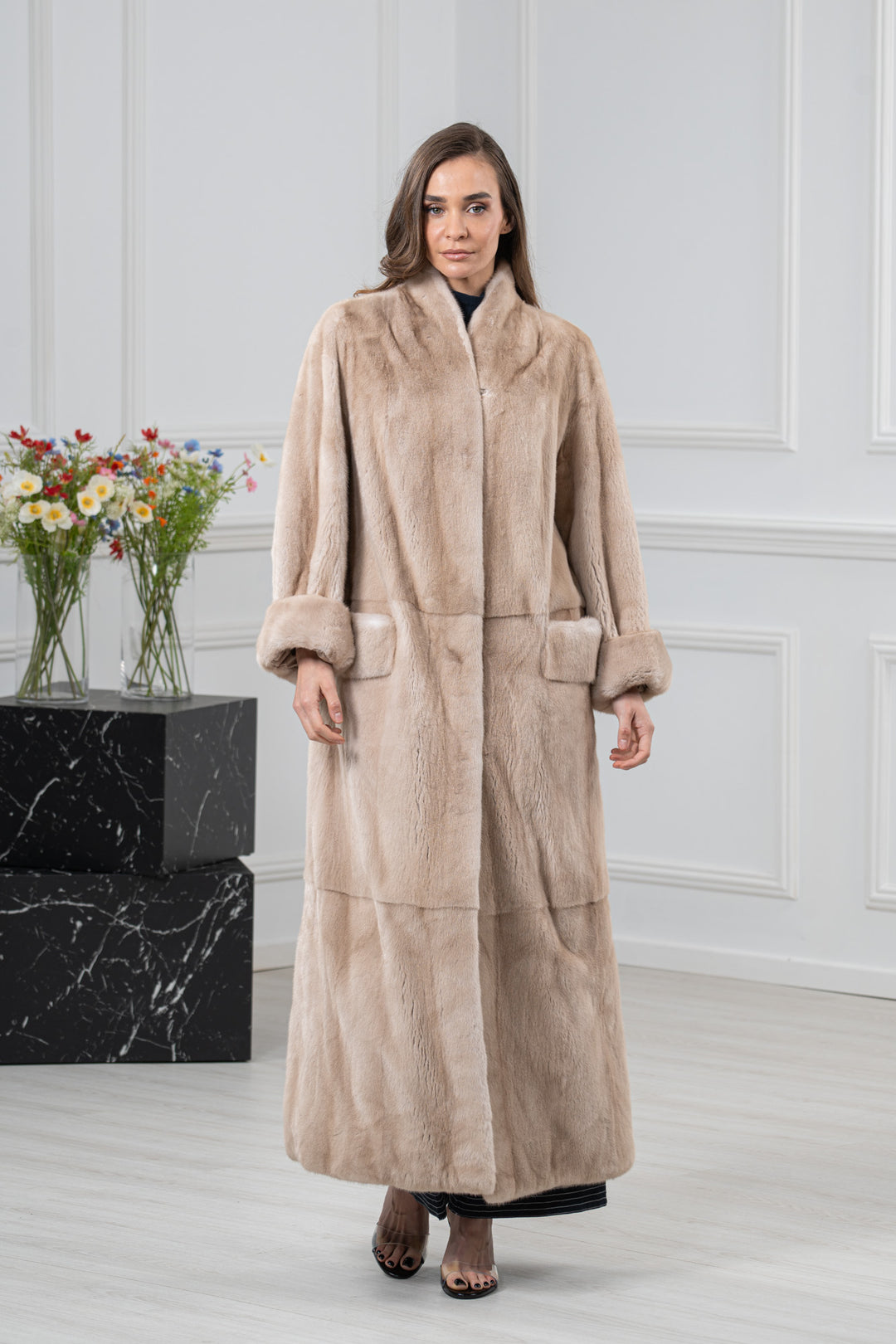 Palomino Mink Fur Coat - Women&