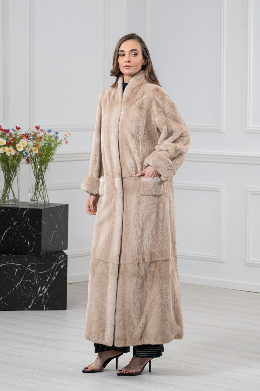 Palomino Mink Fur Coat - Women&